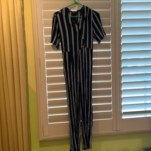 Blue and White Strip Jumpsuit 💙